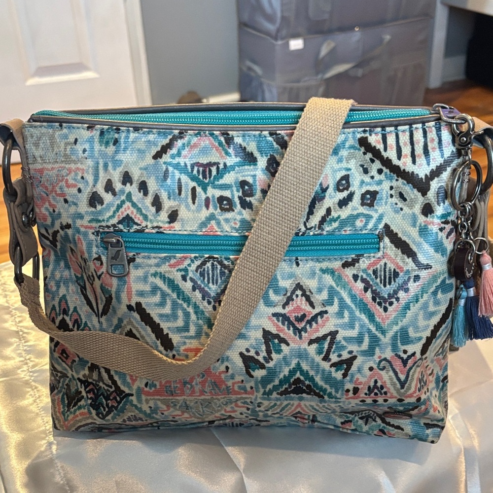 Sakroots Patterned Blue and Pink Women's Bag